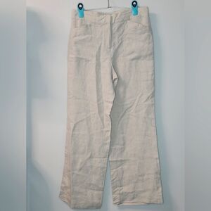 Chico's 100% Linen Neutral Beige Stone Slacks Pants w/Pockets .5 or 6/8